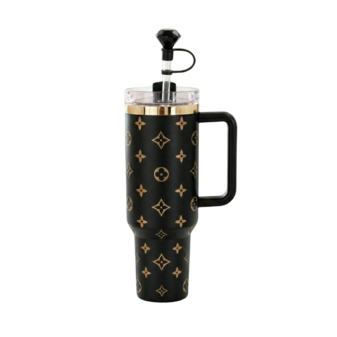 40oz (1.18L) Luxury Tumbler +  Straw Topper – Matte Black