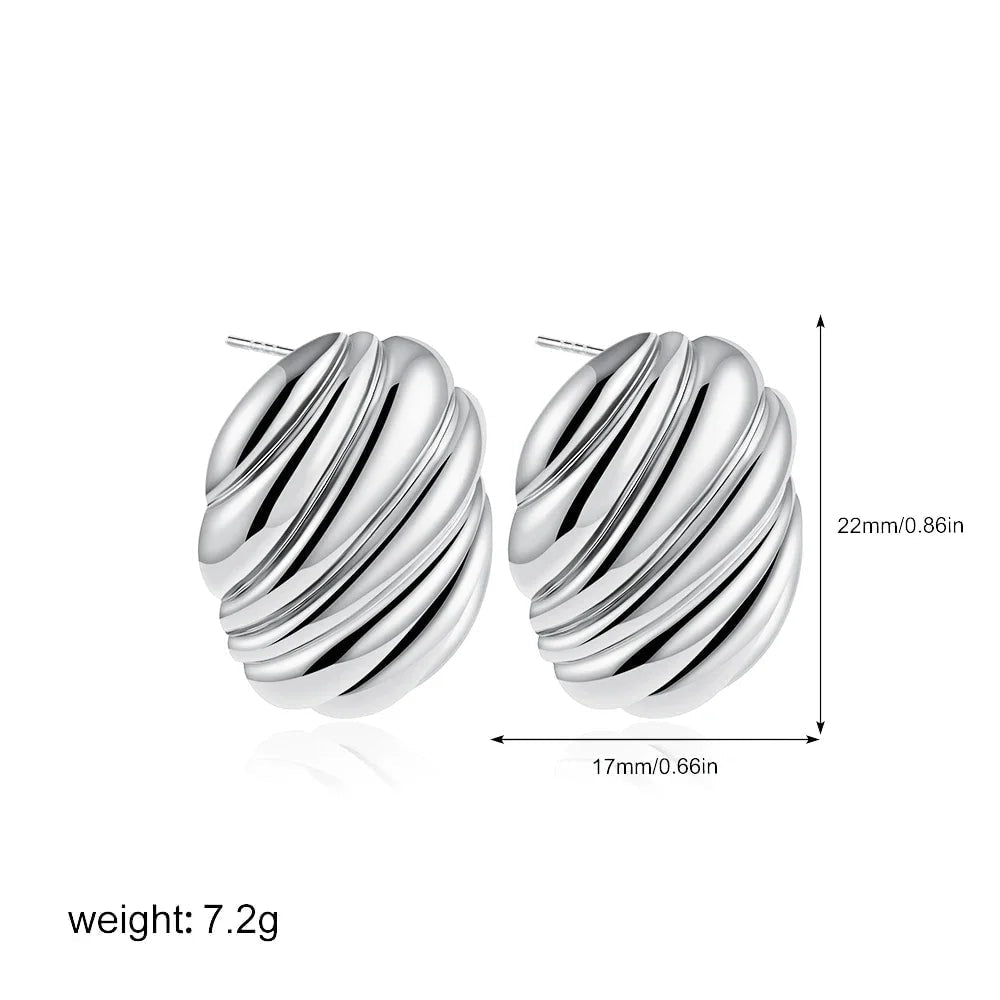 Vintage Stainless Steel Round Oval