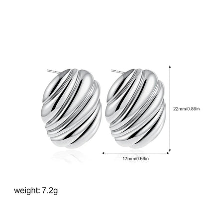 Vintage Stainless Steel Round Oval
