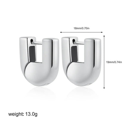 U-shaped hoop earrings