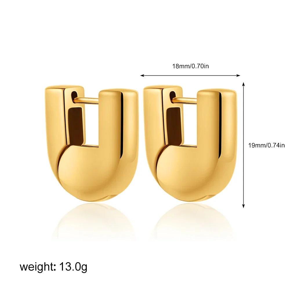 U-shaped hoop earrings