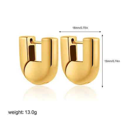 U-shaped hoop earrings